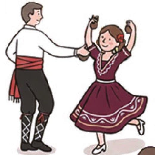 Il·lustració d’una parella ballant gitanes