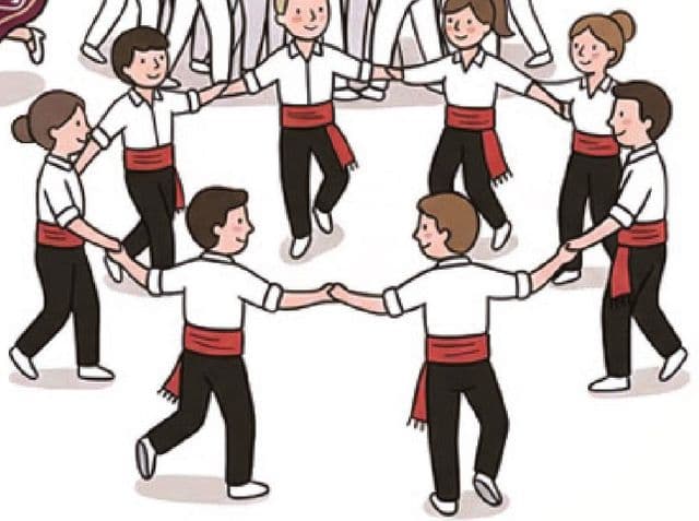Il·lustració d’una rotllana de sardanes